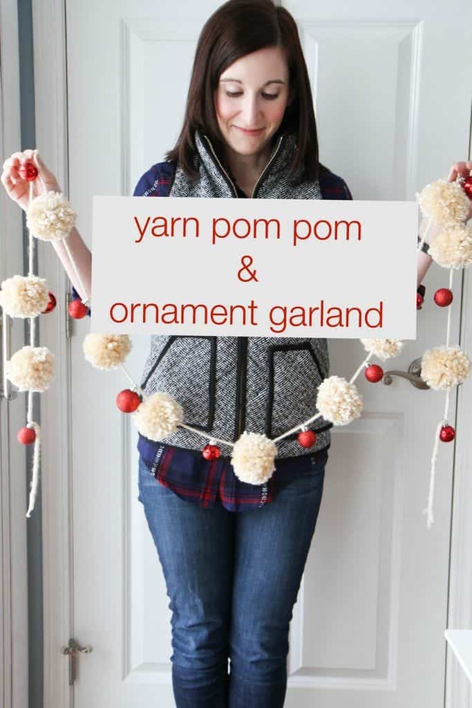 Yarn pom pom ornament garland