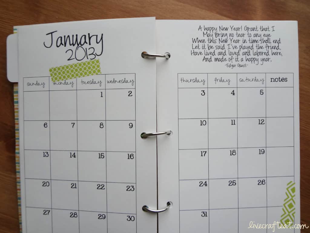 Cereal box and printable DIY annual planner
