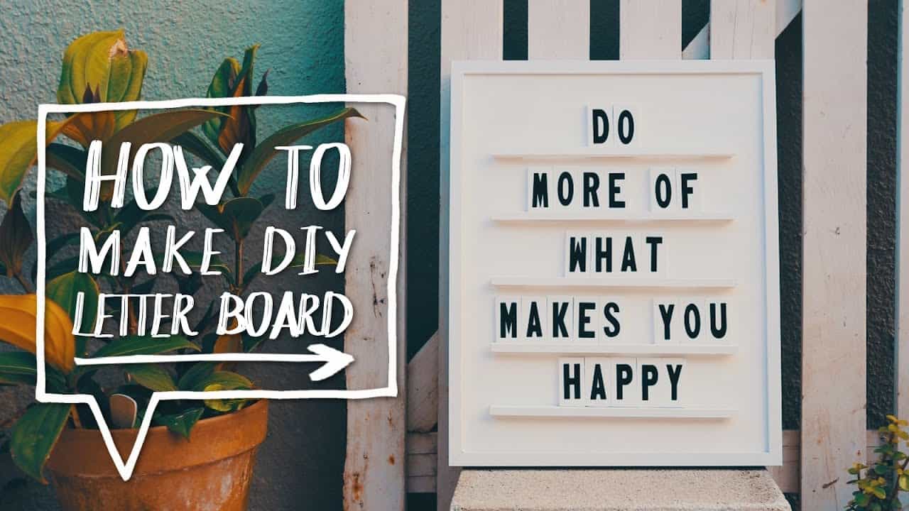 DIY letter board with tall wooden tiles