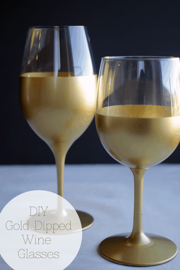 Elegant gold dipped wine glasses