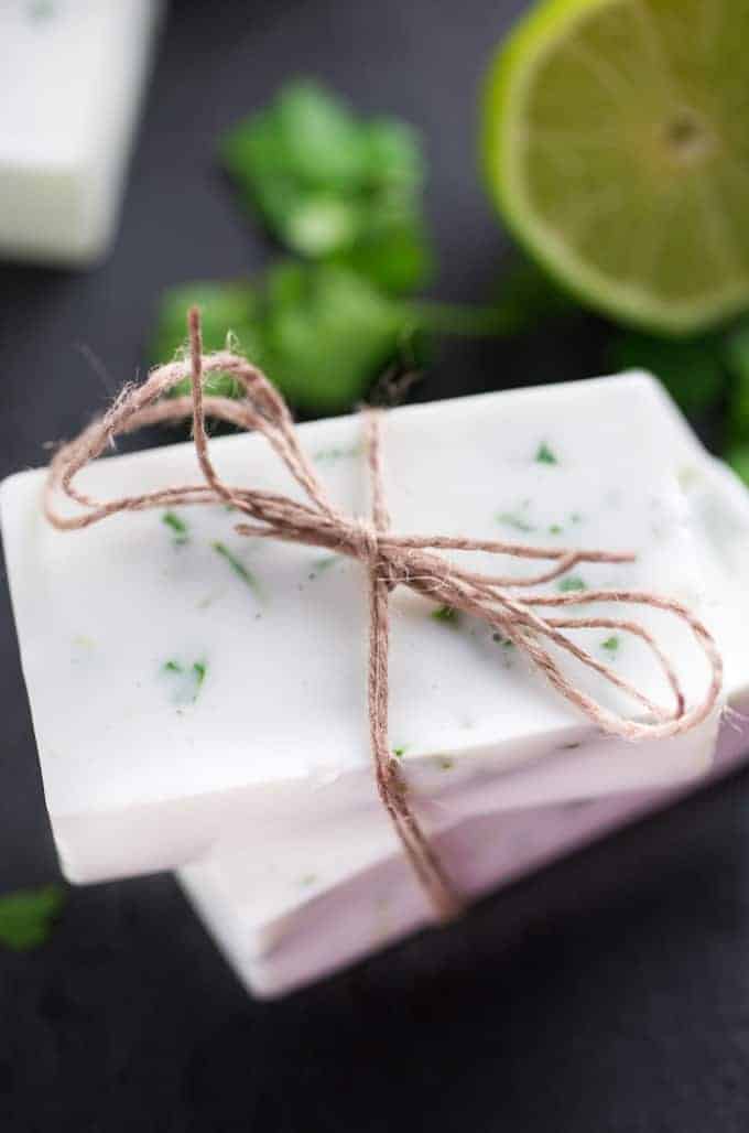 Fresh lime cilantro soap