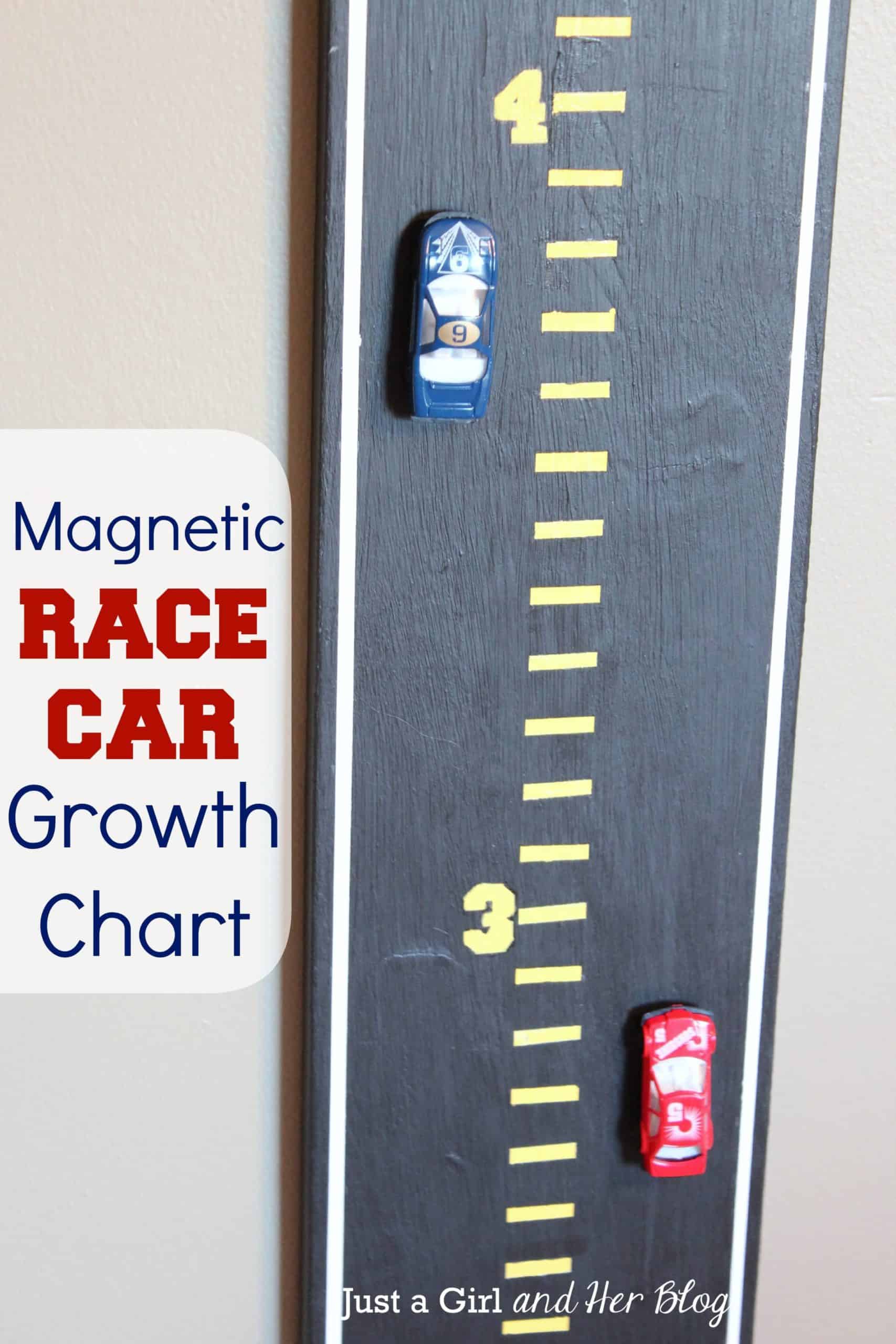 Magnetic race car growth chart