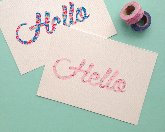 Pretty washi tape letters notecards