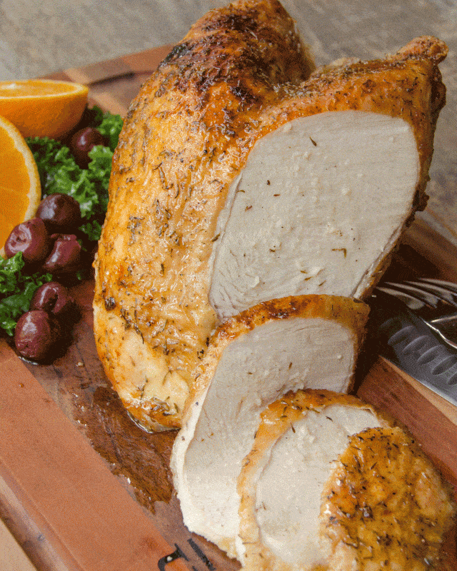 Air fryer turkey breast with maple mustard glaze