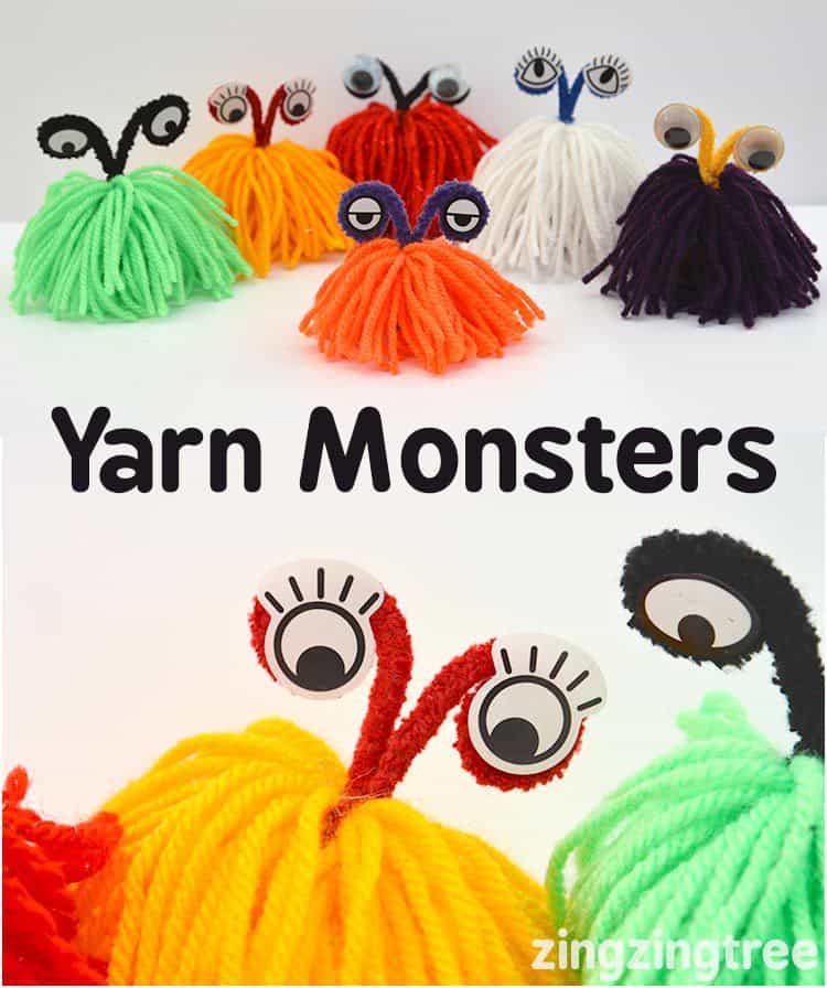 DIY yarn monsters