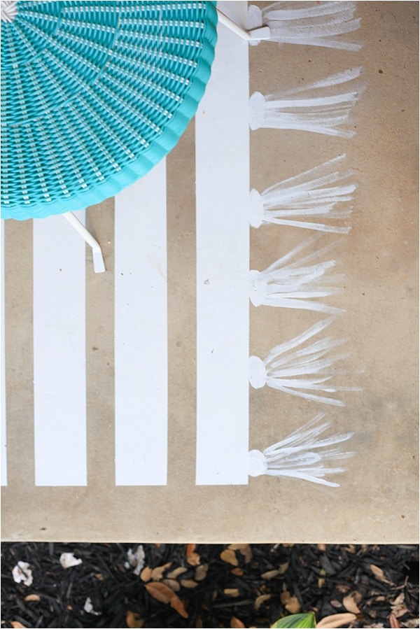 Easy painted concrete patio rug