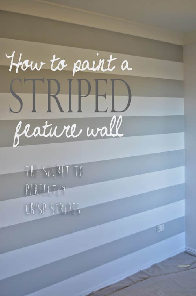 Easy striped feature wall done with painter’s tape