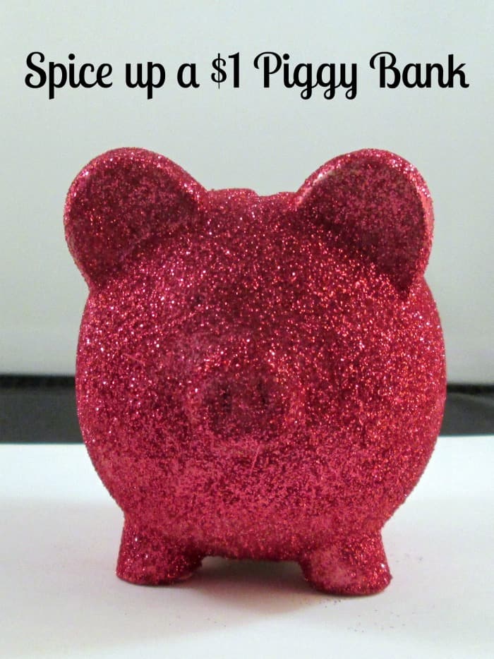Glittered dollar store piggybank 15 DIY Piggy Bank Ideas That Are Fun to Make